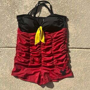 Torrid Disney Swimsuit Plus‎ Size 3x Minnie Mickey Mouse One Piece Shorts Ruched